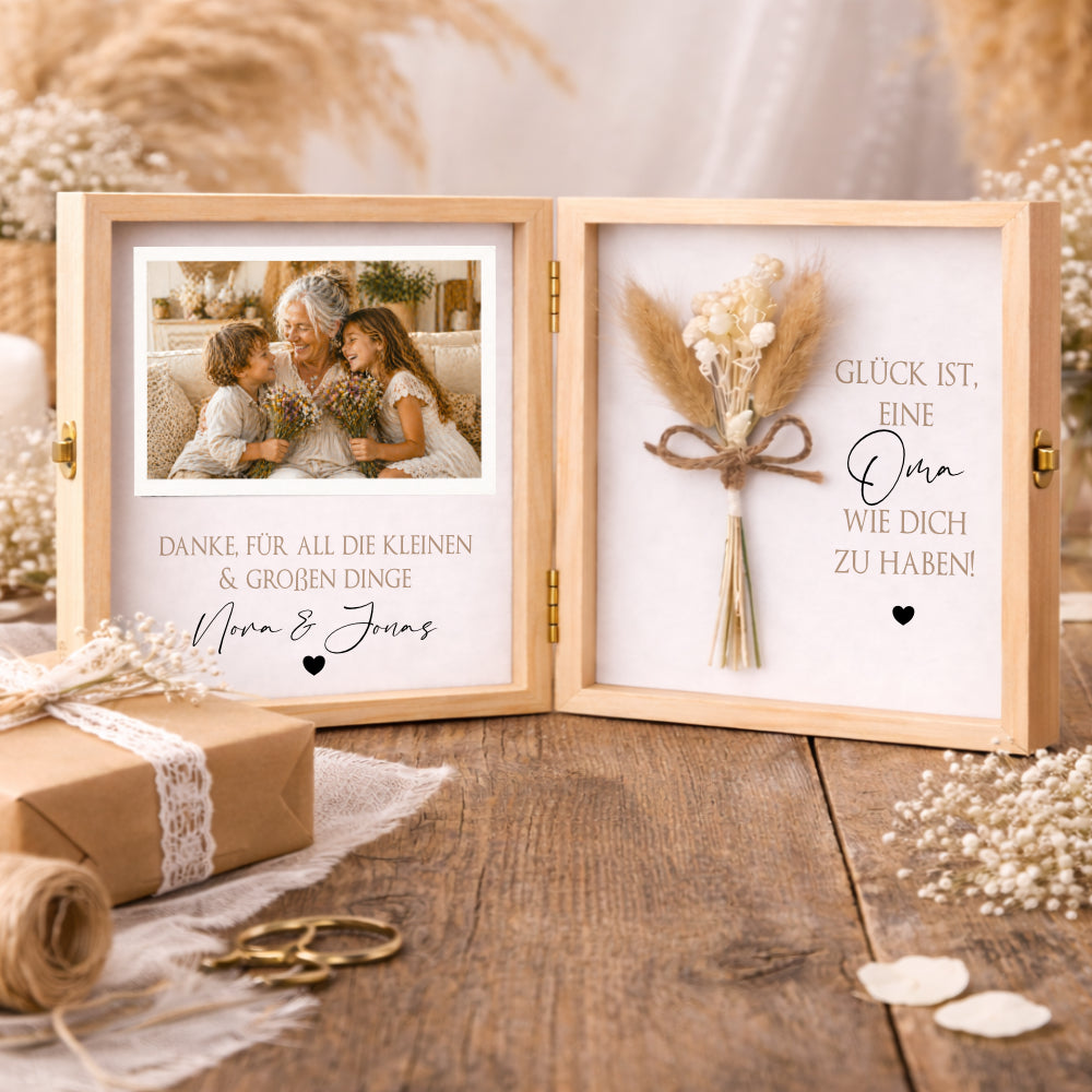 Geschenk Oma Opa personalisiert | Geschenk Uroma Uropa | Geburtstagsgeschenk Großeltern | Fotogeschenk Holzbox I Geschenk Enkelkinder Namen