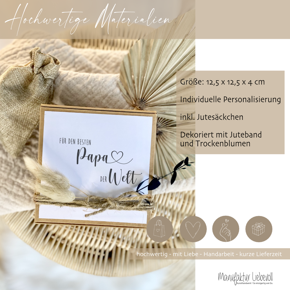 personalisiertes Vatertagsgeschenk mit Spruch