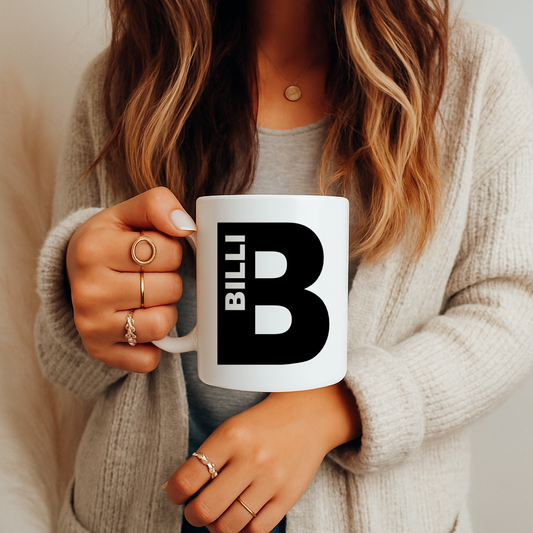 Personalisierte Tasse mit Buchstabe & Name | Keramik Kaffeetasse A–Z