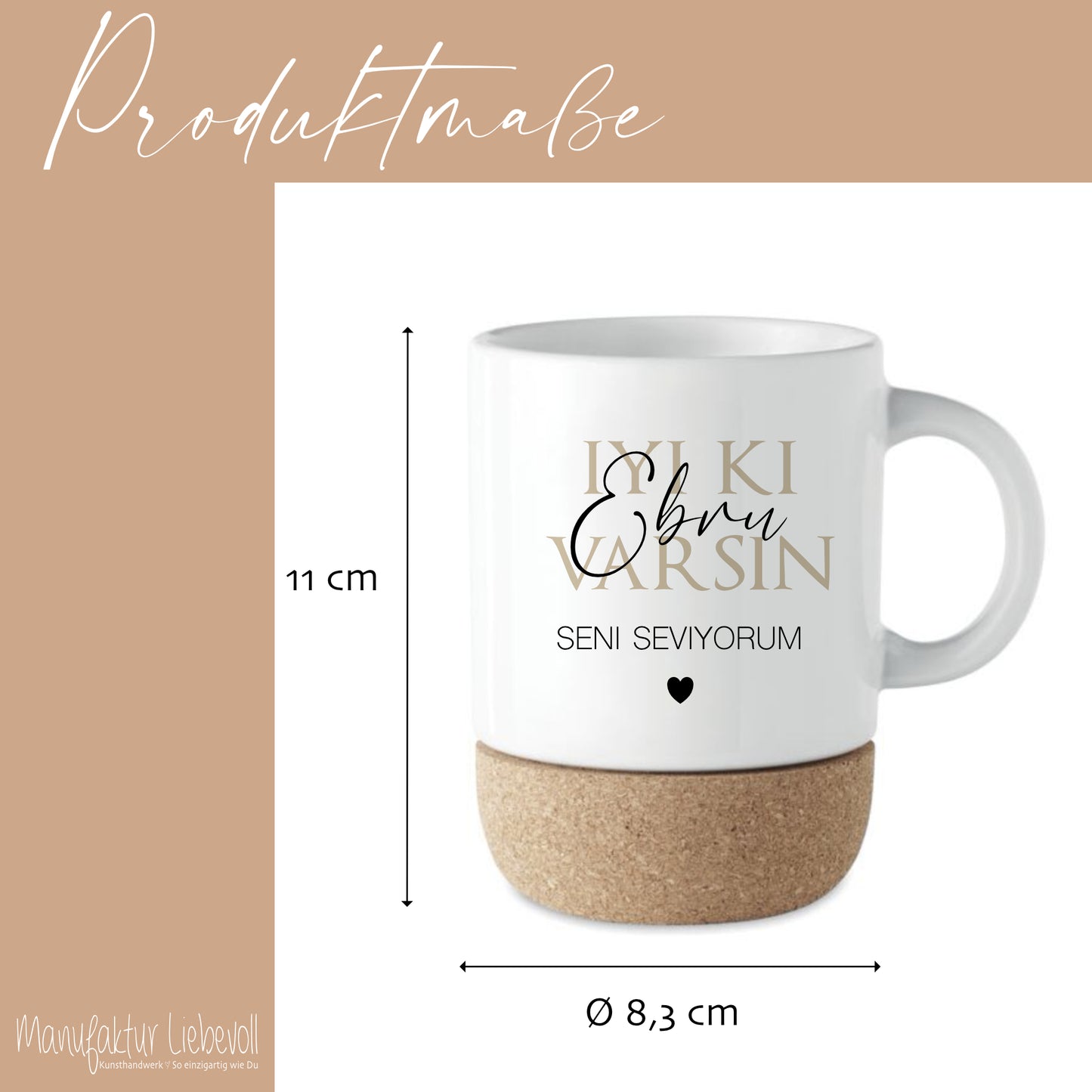 Tasse mit Namen Spruch auf türkisch I Kaffeetasse türkischer Tee Tasse Geschenk Bayram I Ramadan Geschenk Mama Freundin Geburtstagsgeschenk