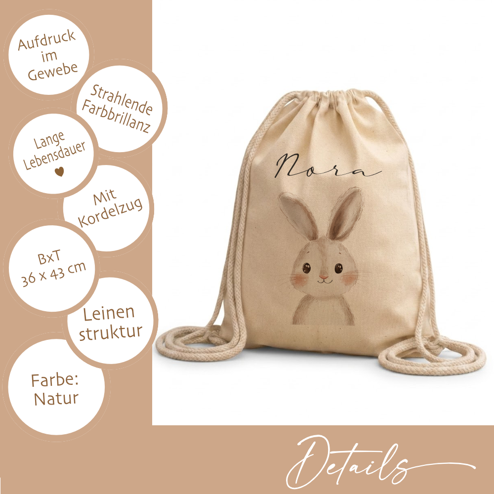 Kinder-Rucksack & Turnbeutel im Boho-Stil – Personalisiert für Kindergarten & Kita, Kinderbeutel