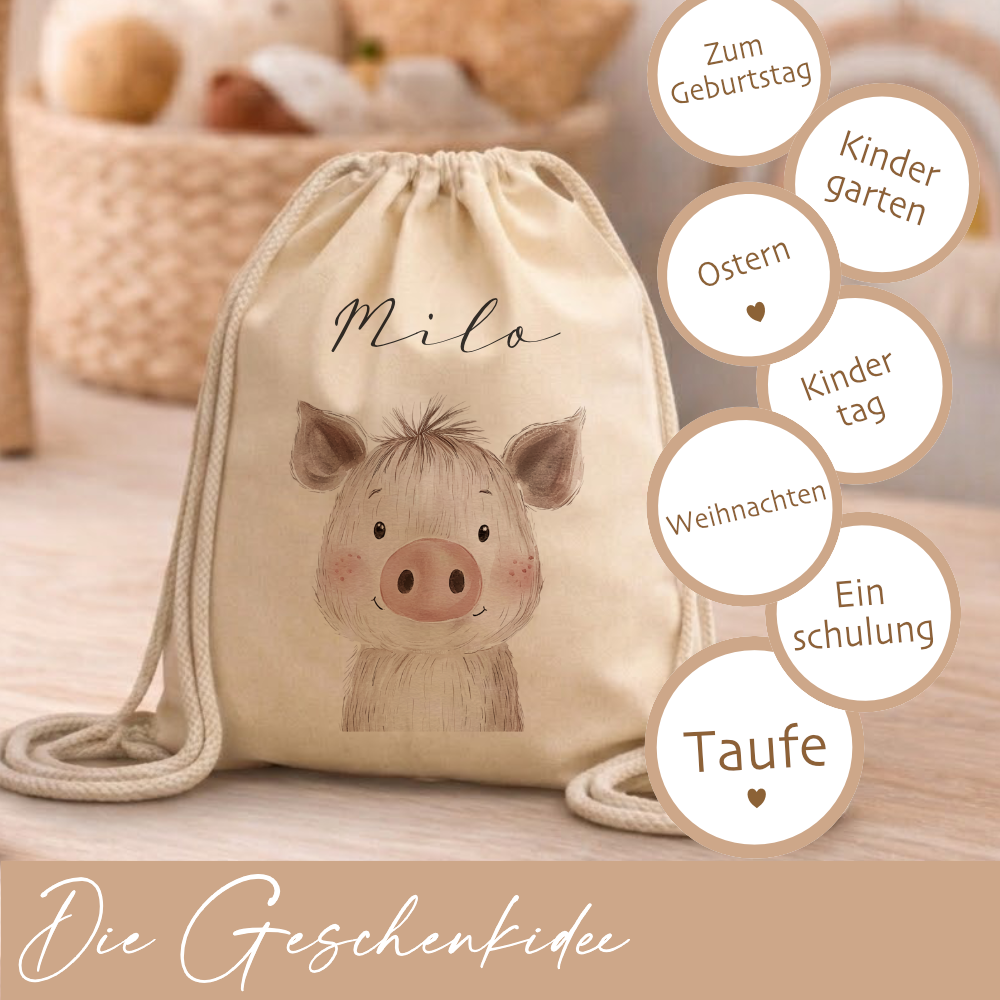 Kinder-Rucksack & Turnbeutel im Boho-Stil – Personalisiert für Kindergarten & Kita, Kinderbeutel