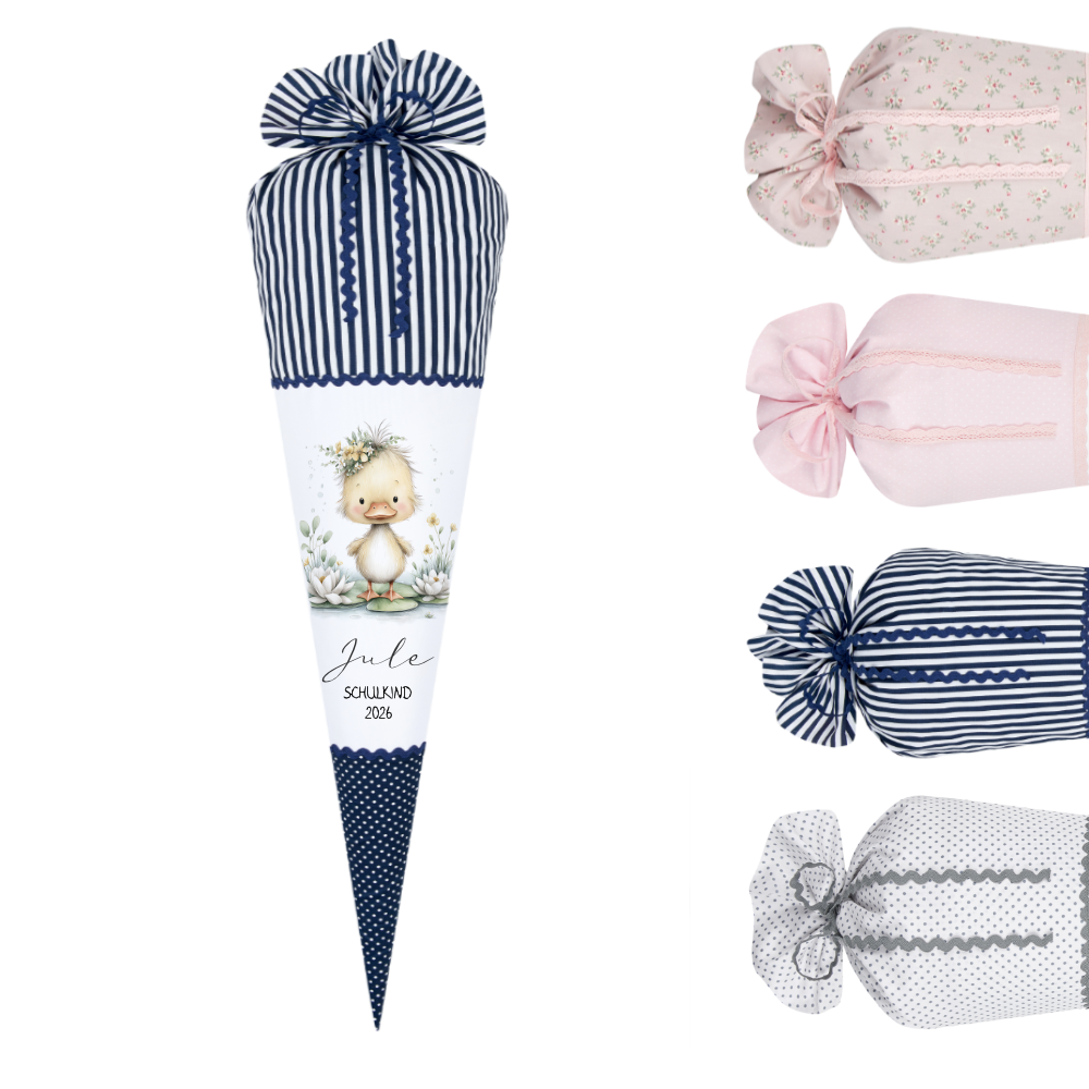 Personalisierte Schultüte aus Stoff – Individuelle Zuckertüte mit Namen & Motiv – 35cm & 70cm