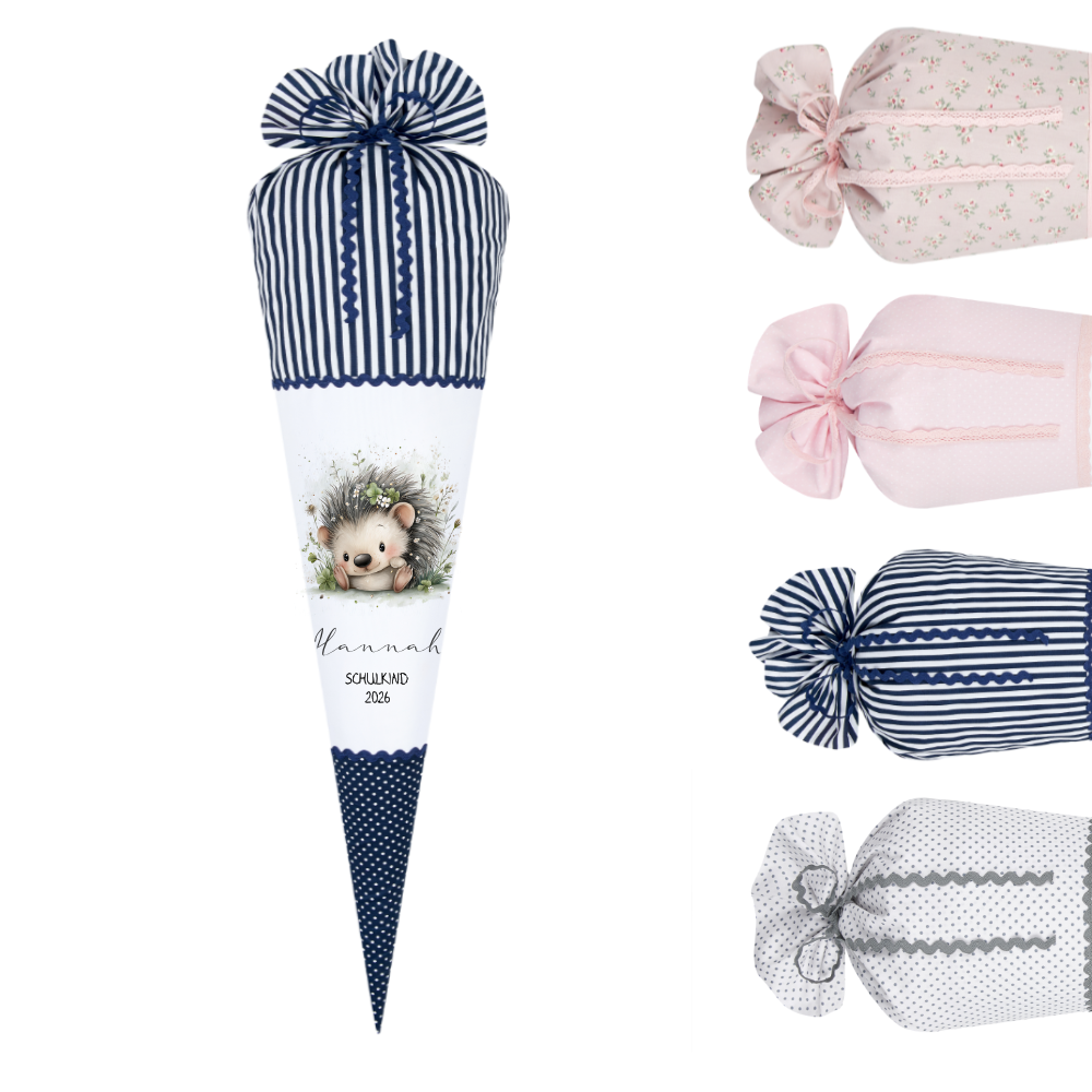 Personalisierte Schultüte aus Stoff – Individuelle Zuckertüte mit Namen & Motiv – 35cm & 70cm