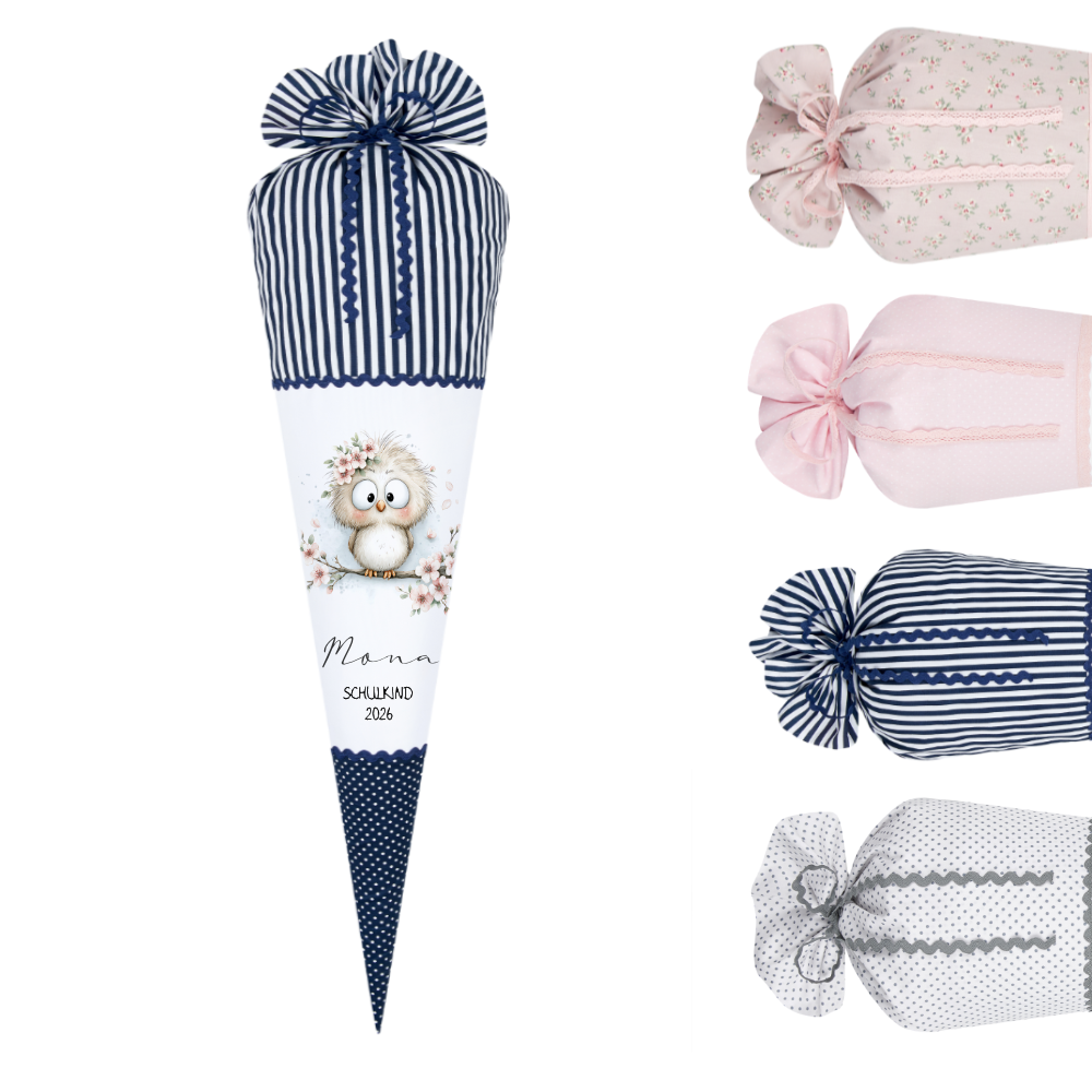 Personalisierte Schultüte aus Stoff – Individuelle Zuckertüte mit Namen & Motiv – 35cm & 70cm