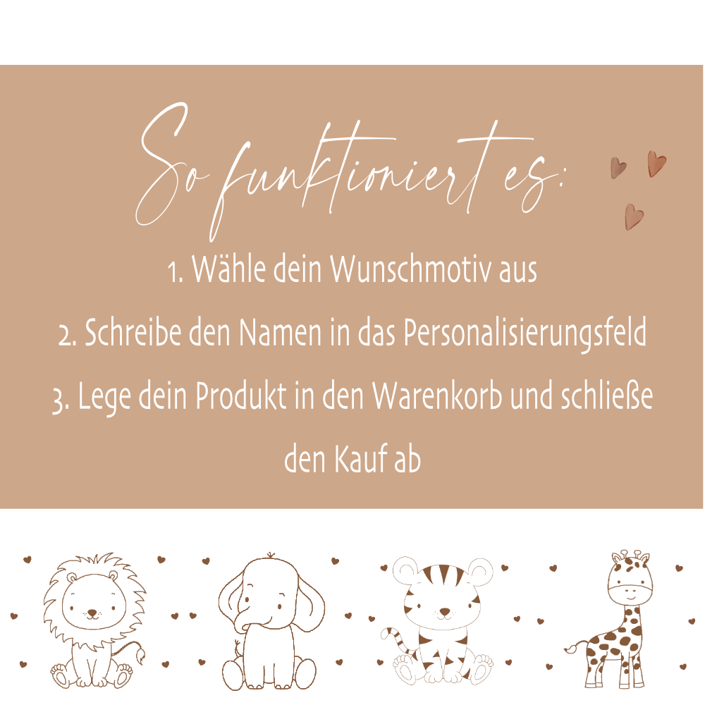 Personalisierte Kinderspardose mit Namen aus Keramik & Bambusdeckel