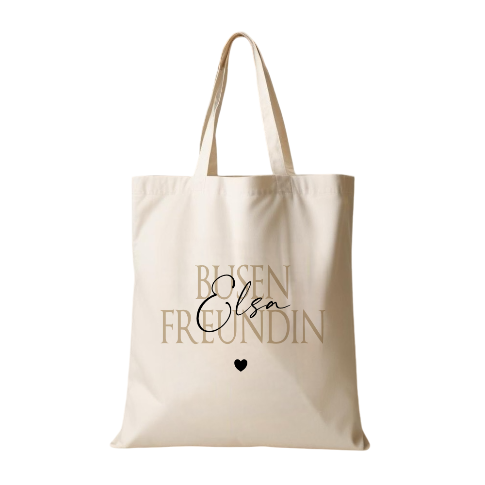 Personalisierter Stoffbeutel für Frauen, 3 Motive: Herzensmensch, Lieblingsmensch, Busenfreundin