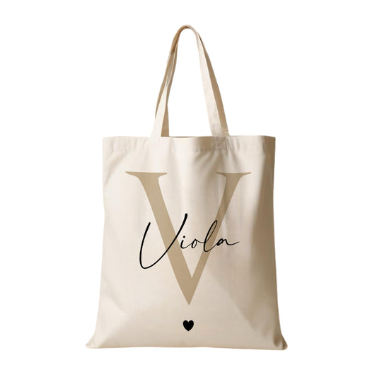 Stoffbeutel mit Namen und Buchstaben personalisiert