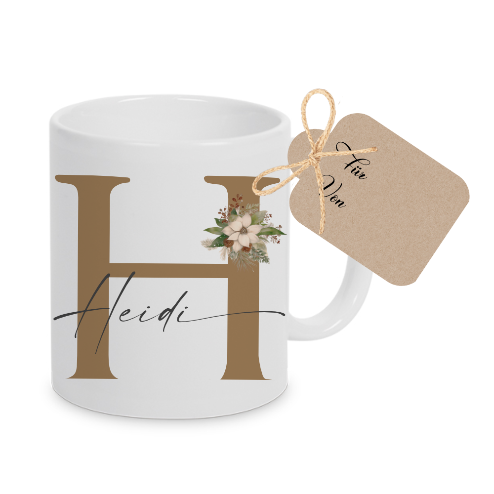 Personalisierte Weihnachtstasse mit Namen als Geschenkidee für Frauen & Männer