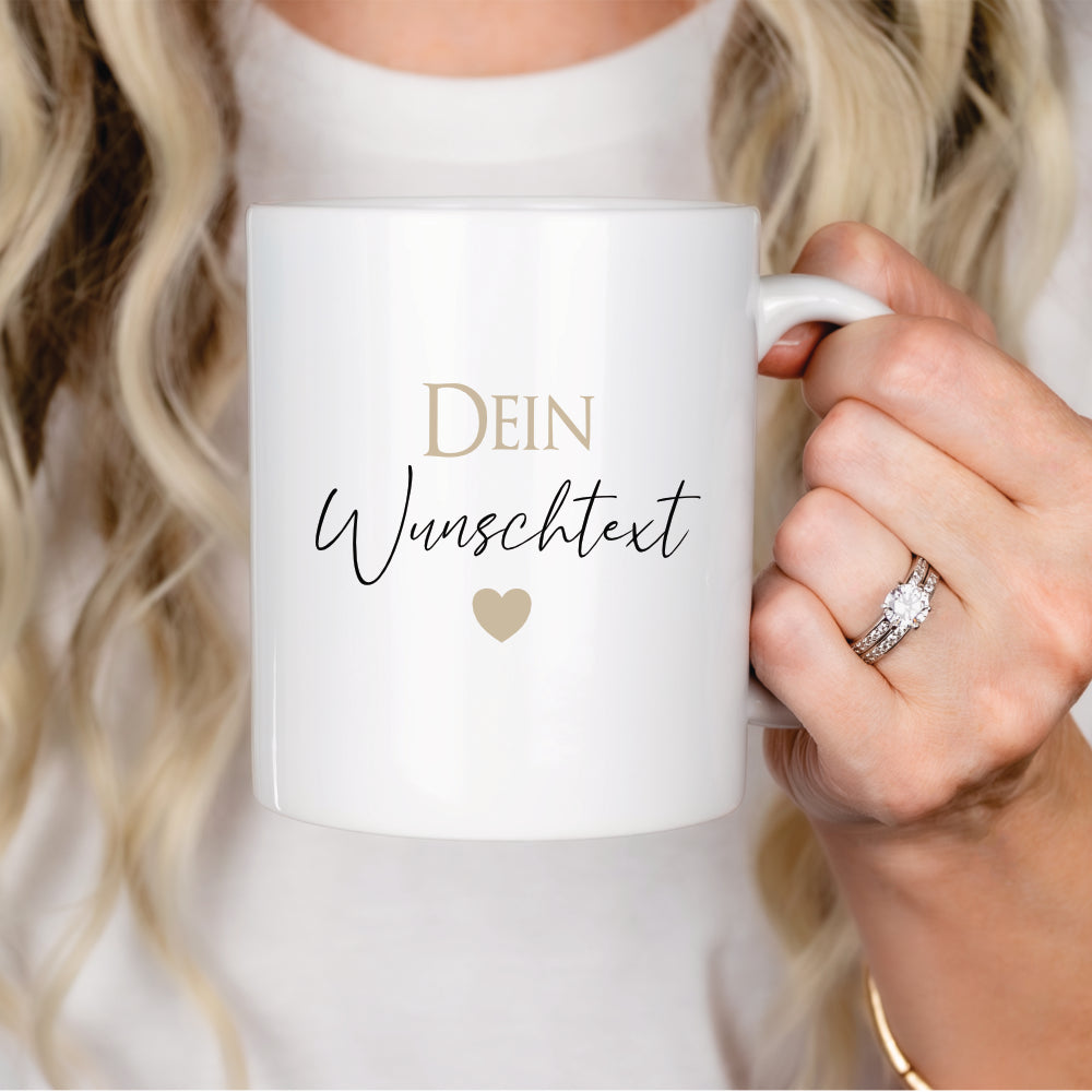 Tasse personalisiert, Kaffeetasse mit Wunschtext, Namen aus Keramik