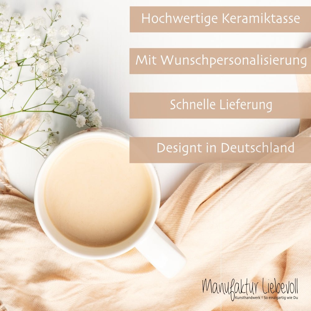 Boho Tasse mit Buchstaben und Namen für Frauen