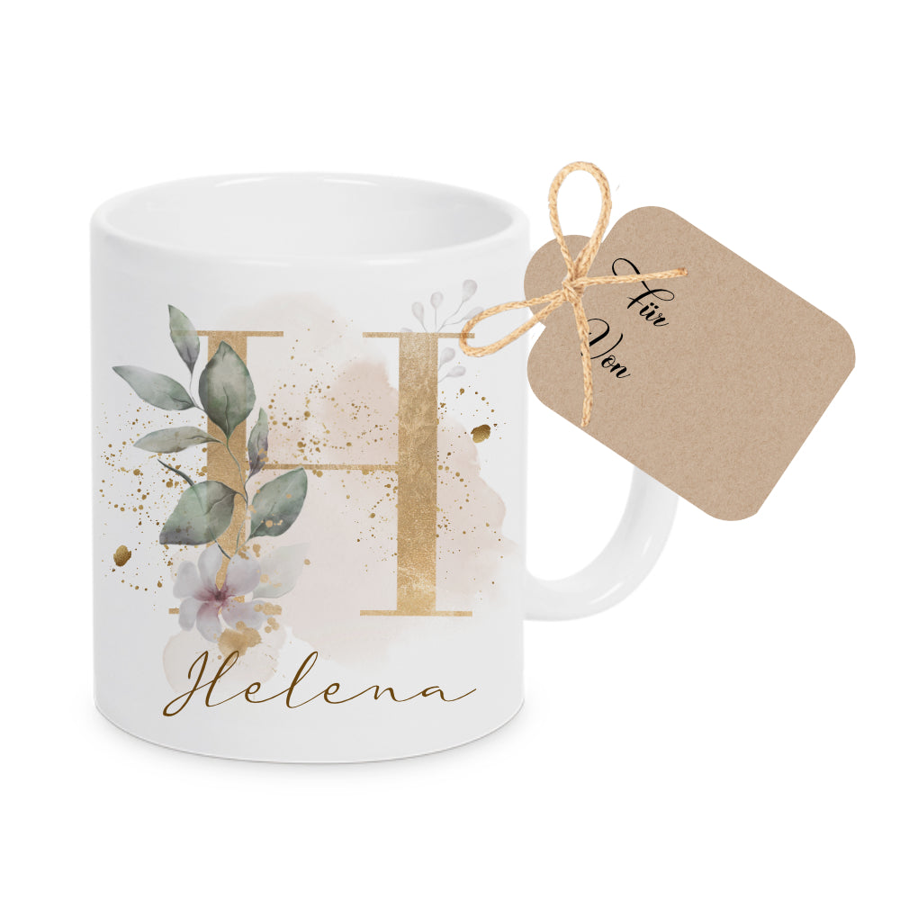 Boho Tasse mit Buchstaben und Namen für Frauen