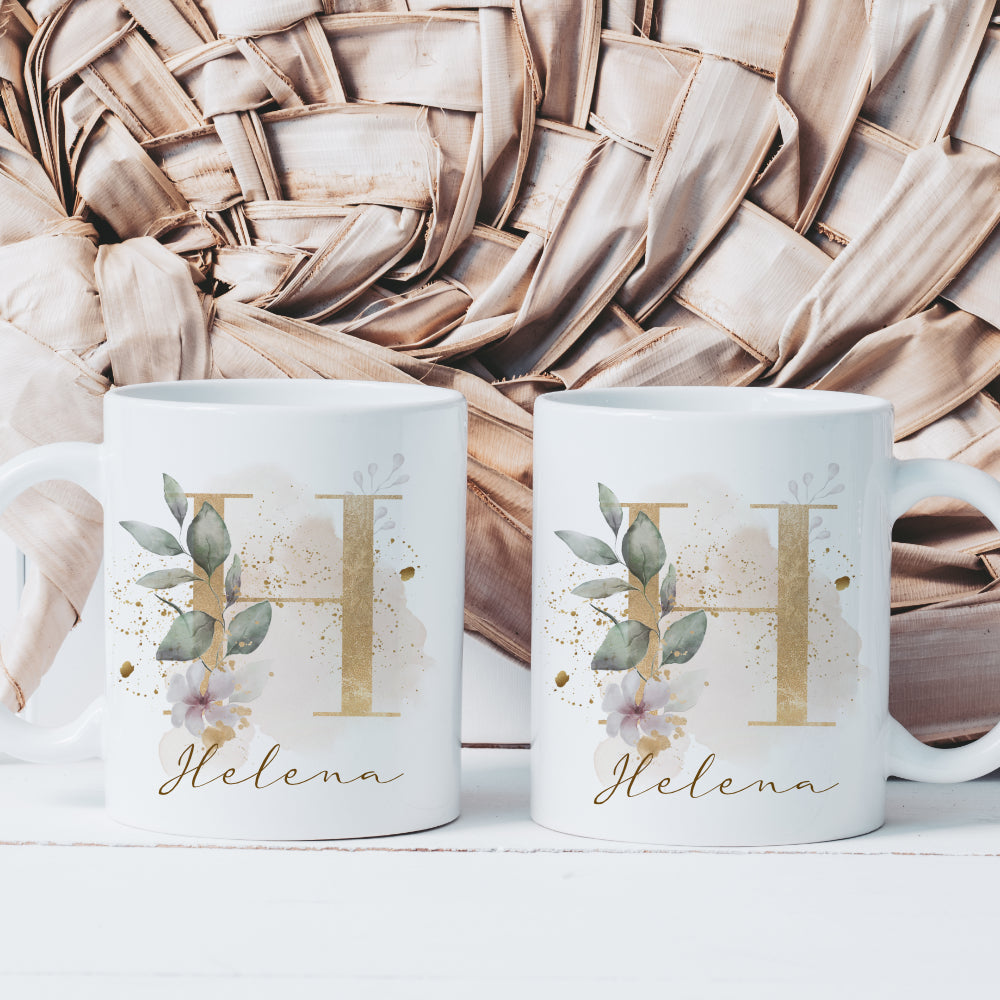 Boho Tasse mit Buchstaben und Namen für Frauen