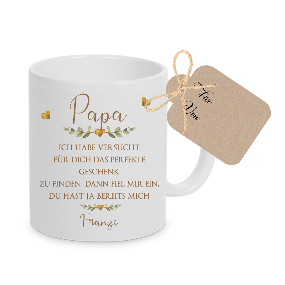 Keramiktasse - Mama - Oma - Papa - Opa mit Spruch und Namen der Kinder | Personalisierte Kaffee- Teetasse  | 8 Varianten zur Auswahl