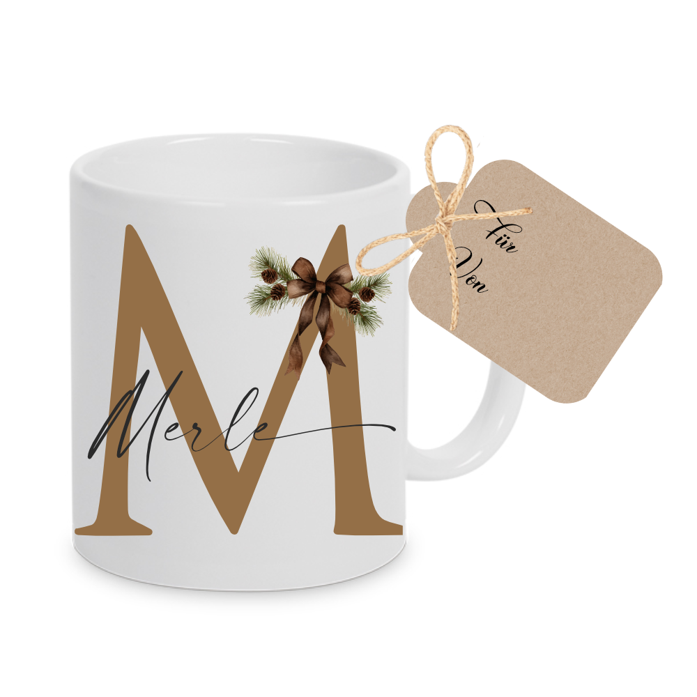 Personalisierte Weihnachtstasse mit Namen als Geschenkidee für Frauen & Männer