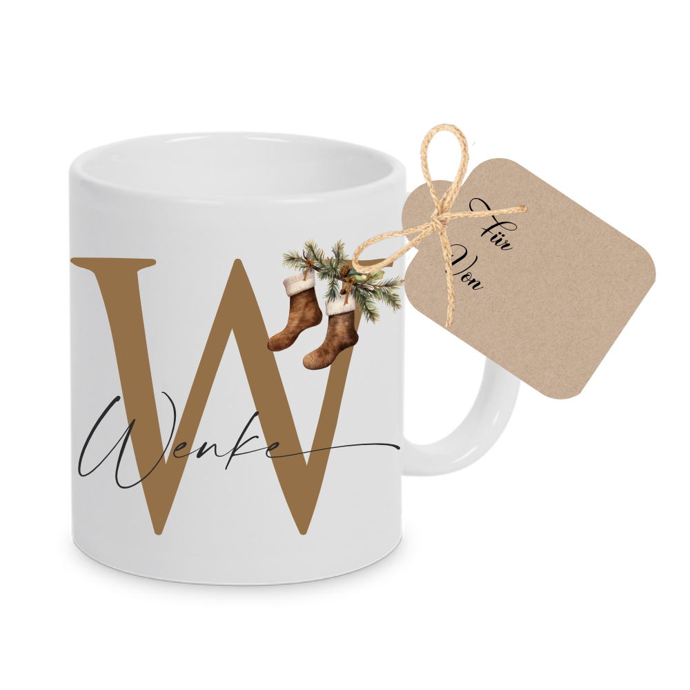 Personalisierte Weihnachtstasse mit Namen als Geschenkidee für Frauen & Männer