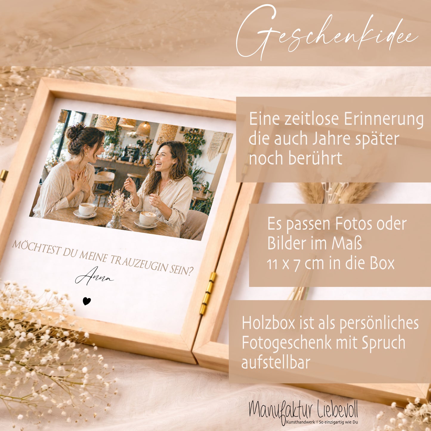 Trauzeugin Trauzeuge fragen Geschenk | Hochzeit Geschenk personalisiert | Willst du meine Trauzeugin / mein Trauzeuge sein I Foto Holzbox