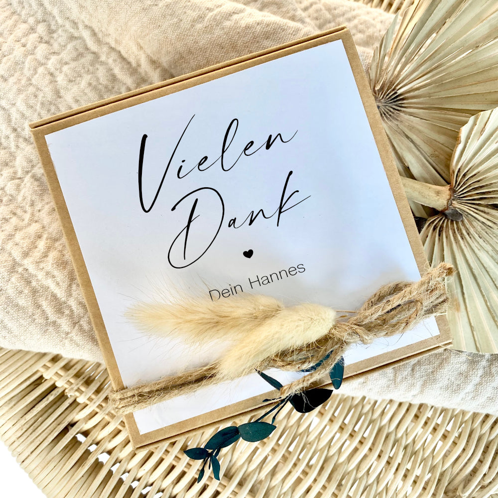 Geschenkverpackung "Vielen Dank" mit personalisierten Wunschtext, Geldgeschenk: Dankeschön, Danke sagen