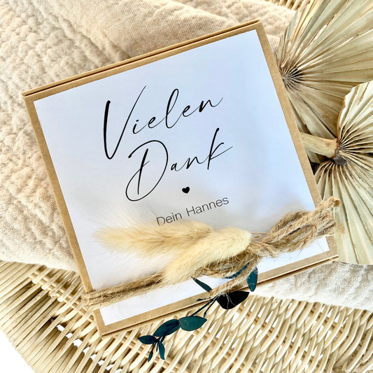 Geschenkverpackung "Vielen Dank" mit personalisierten Wunschtext, Geldgeschenk: Dankeschön, Danke sagen