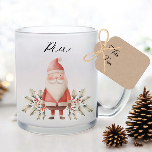 Weihnachten Tasse Geschenk Personalisiert Weihnachtstasse Glas Glastasse Glühweintasse Weihnachtspunsch | Große Motivauswahl