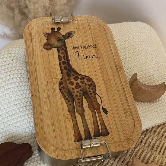 Lunchbox Giraffe für Mädchen Jungen für Kindergarten als Geschenk