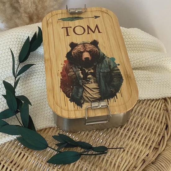 Lunchbox Bär als personalisiertes Geschenk für Kinder Teenager für die Schule