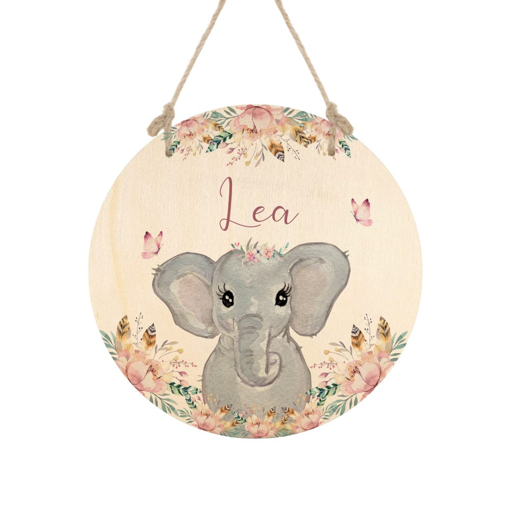 Namensschild "Hase" für das Kinderzimmer | Personalisiertes Türschild für Mädchen u. Jungen | 11 weitere Motivvarianten als Geschenk zur Auswahl