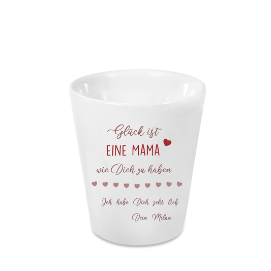 Blumentopf Glück Mama Geschenk mit Namen vom Kind