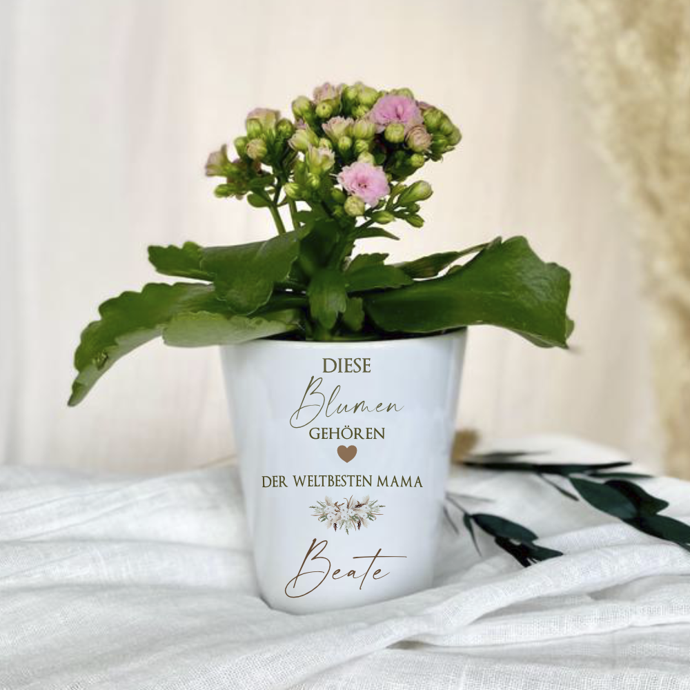 Geschenkidee fürn Mütter Blumentopf mit Namen als Geschenk