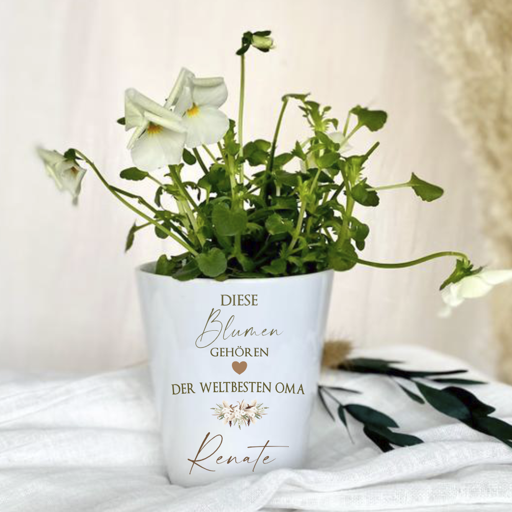 Geschenk mit Namen weltbest Oma Blumentopf