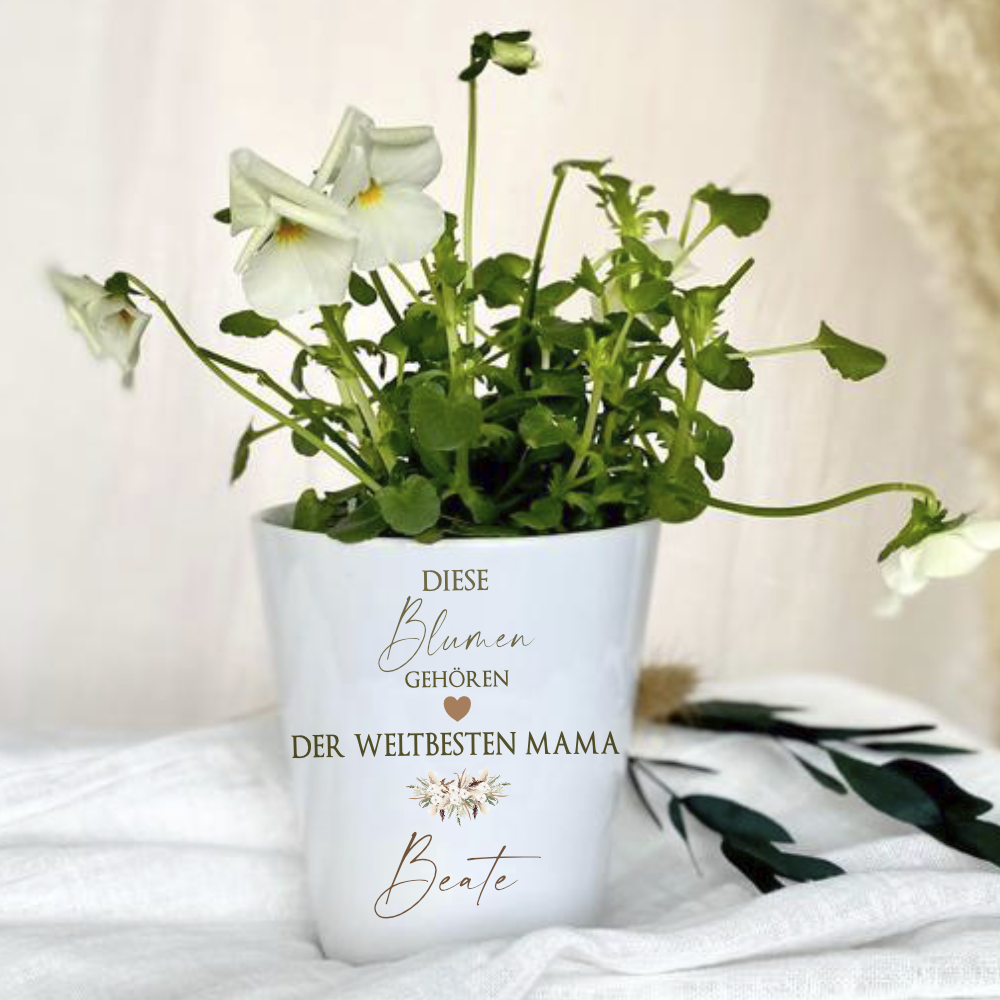 Geschenkidee Muttertag Blumentopf weltbeste Mama mit Namen