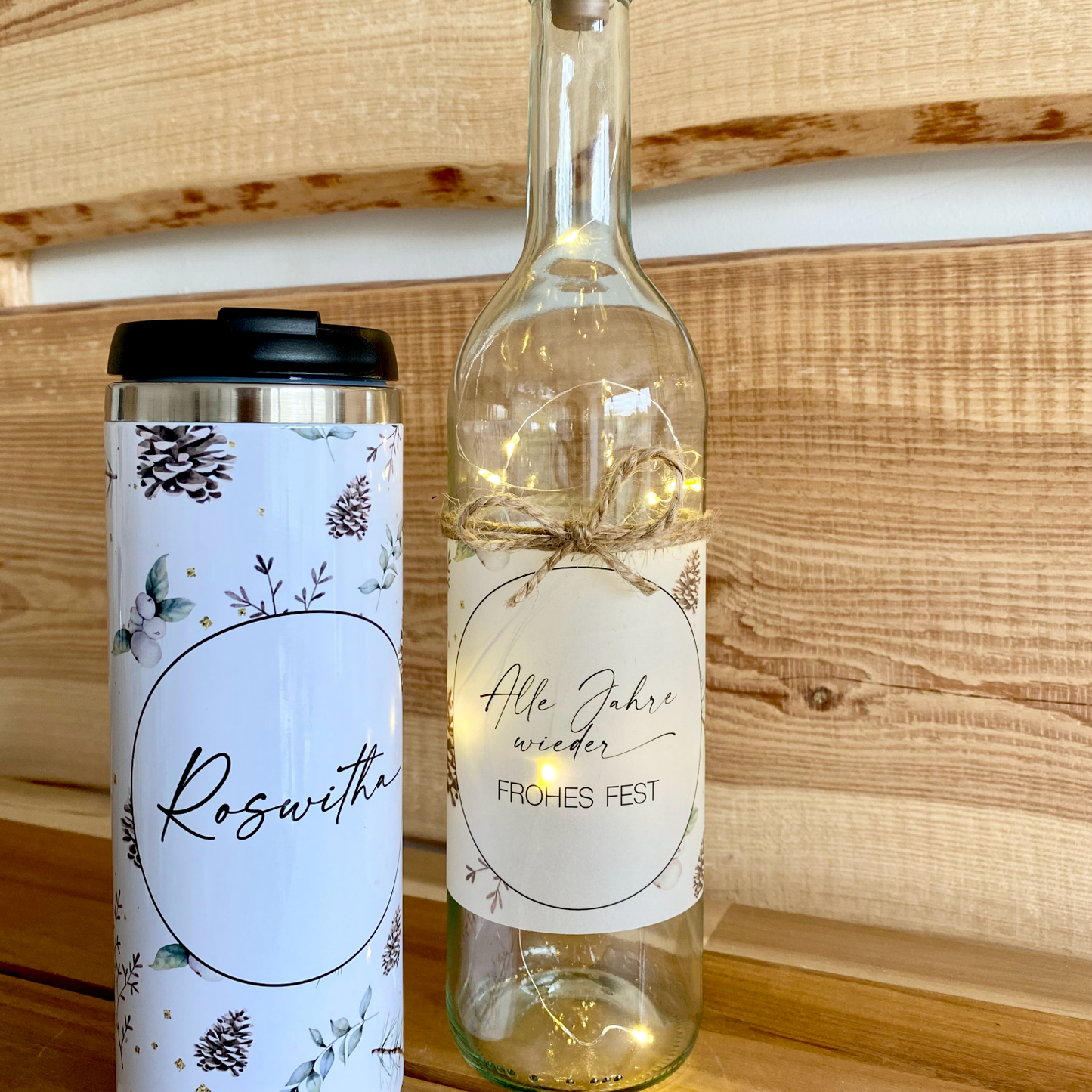 Flaschenlicht "Alle Jahre wieder“ Weihnachten | Besonderes Weihnachtsgeschenk und winterliche Dekoration | Perfektes Geschenk zum Nikolaus und zu Weihnachten