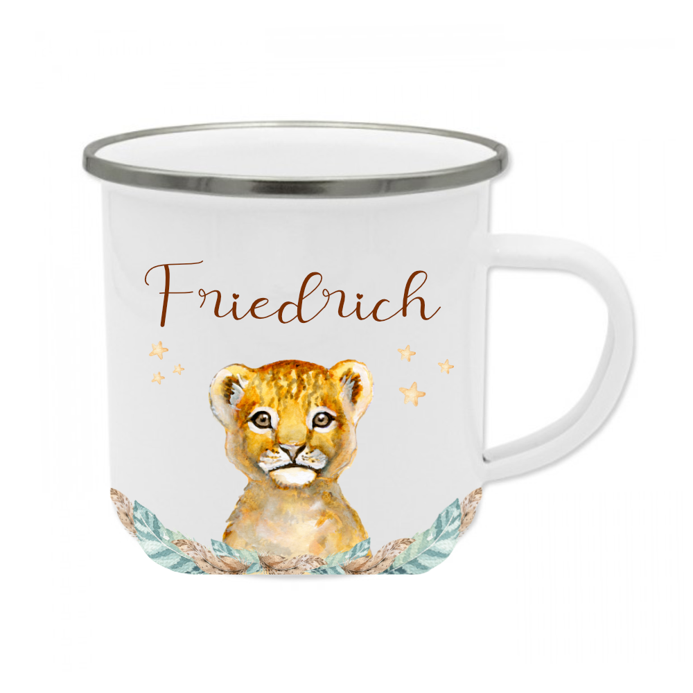 Kindertasse Löwe als Geschenk für Mädchen und Jungen