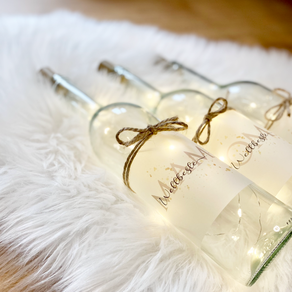 Flaschenlicht "Weltbeste Patentante" | Geschenkidee für die Lieblingstante | 5 Motivvarianten zur Auswahl