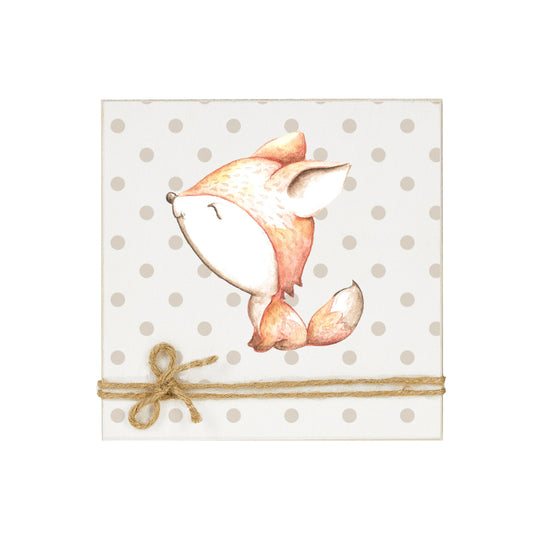 Niedliche Wanddekoration für das Kinderzimmer | Wandbild aus Holz mit einem Fuchs gestaltet | Besondere Baby- und Kinderdeko | Schönes Geschenk für Babys und Kinder | 3 Motivvarianten zur Auswahl