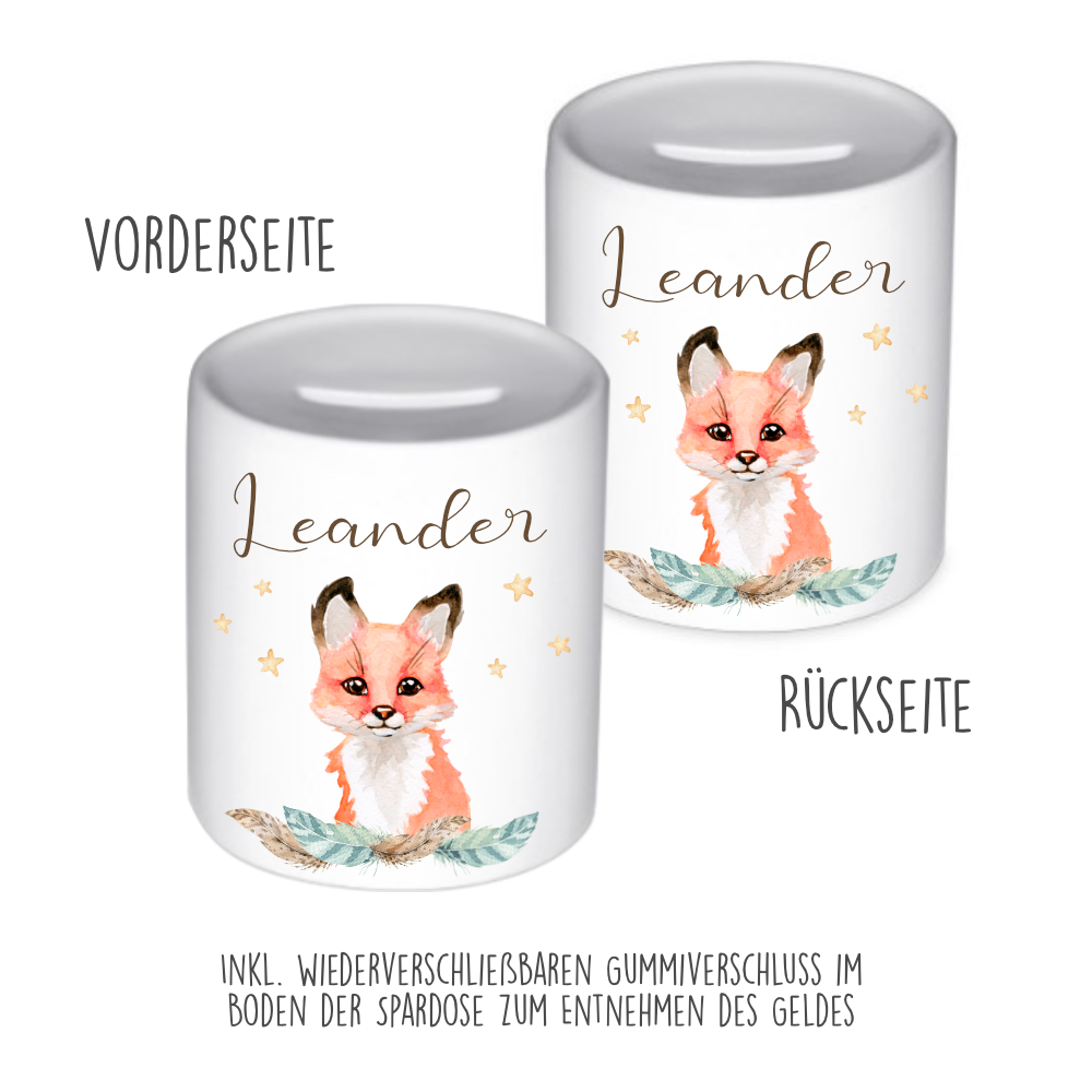 Spardose Tiermotiv Fuchs für Kinder