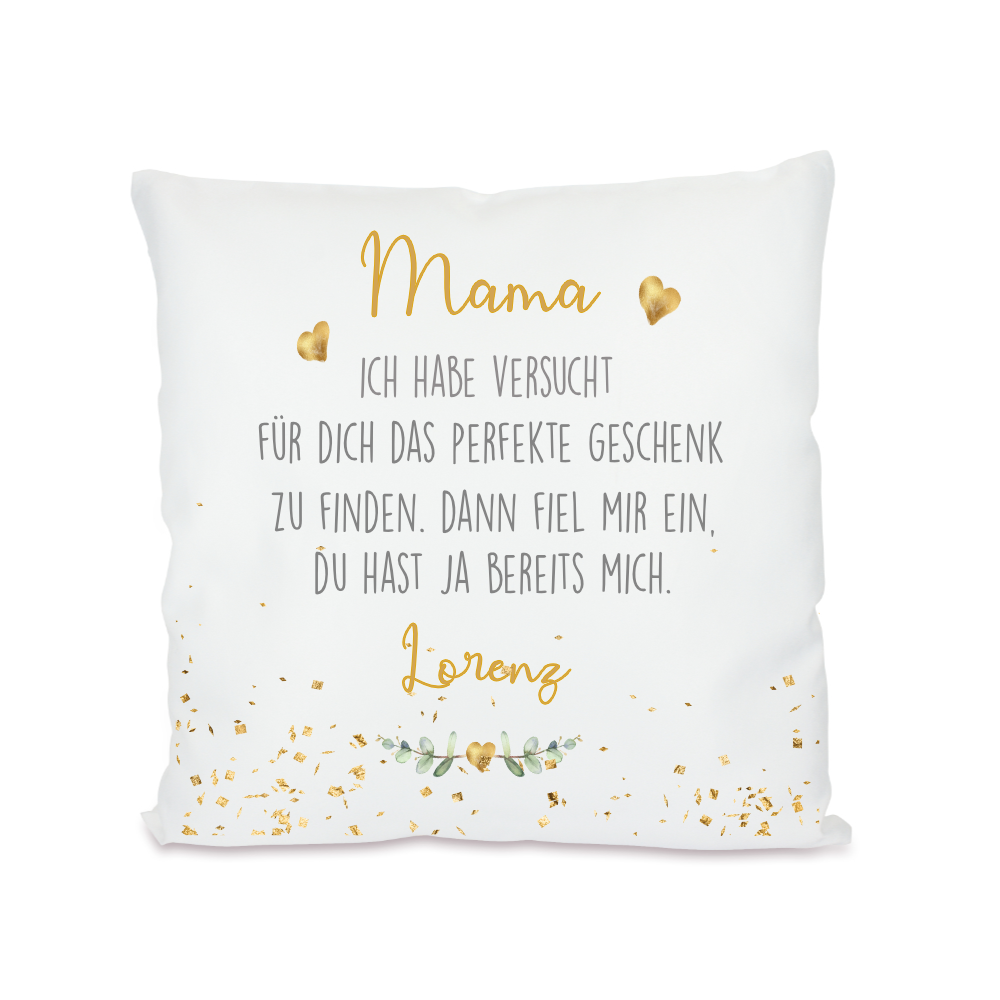 Kissen mit Spruch "Mama, wir haben versucht..." | Personalisiertes Geschenk für Mütter | 4 Motivvarianten zur Auswahl