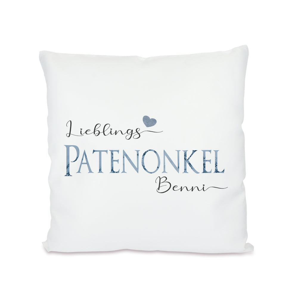 Kissen für den Patenonkel | Personalisiertes Geschenk mit Namen | 3 Produktvarianten zur Auswahl