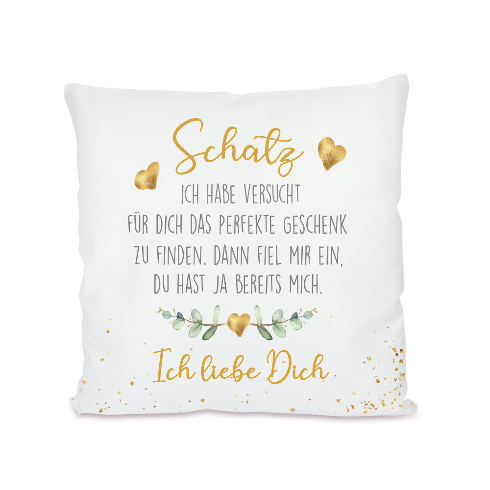 Kissen mit Spruch. Ich liebe Dich -  Geschenk für Paare.