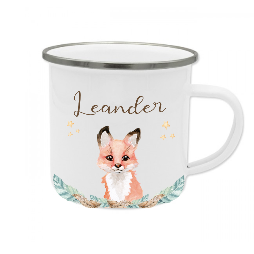 Tasse Fuchs mit Namen für Mädchen und Jungen als Kindergeschenk