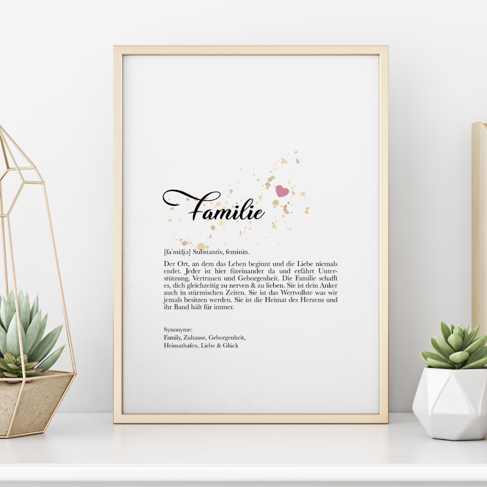 Poster Definition Familie Geschenk Download