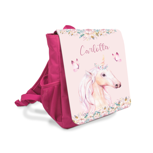 Einhorn Rucksack mit Namen für Mädchen Geschenk
