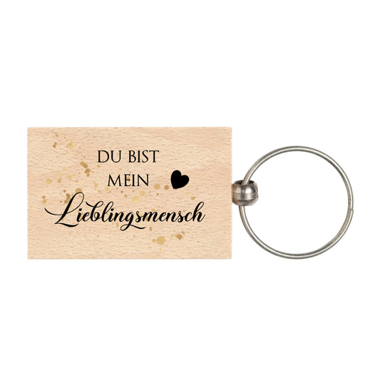 Schlüsselanhänger aus Holz Lieblingsmensch