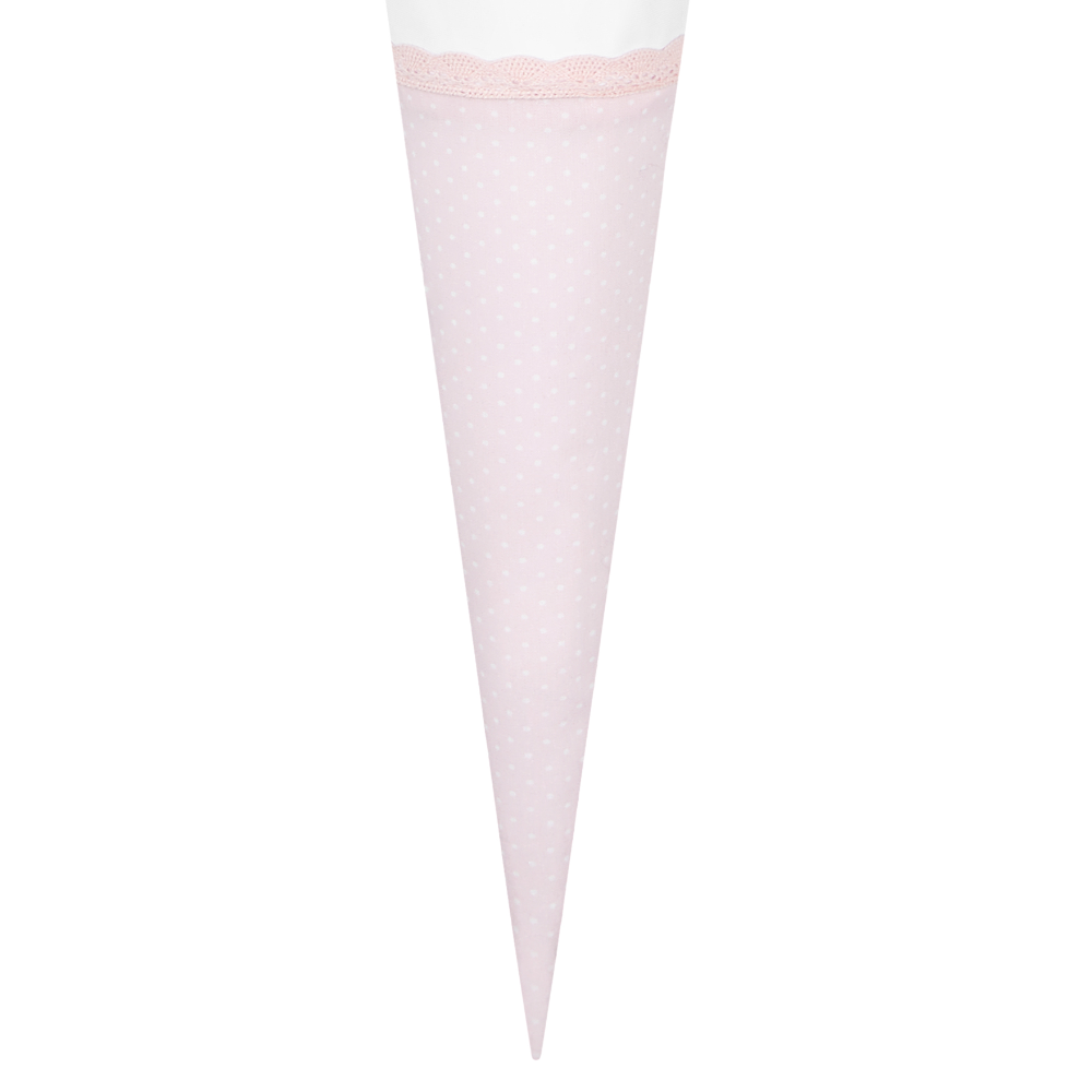 Schultütenstoff in Rosa mit weißen Punkten
