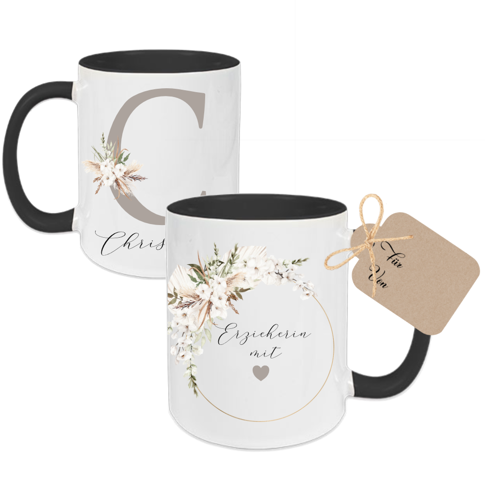 Tasse Erzieherin mit Herz als Geschenk zum Abschied Dankeschön