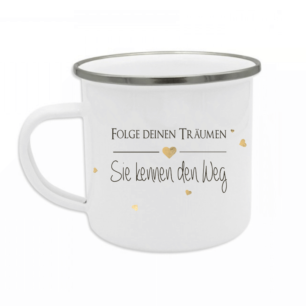 Tasse mit Spruch "Folge deinen Träumen" | Besonderes Geschenk und persönliche Geschenkidee | Tassengeschenk inkl. Geschenkanhänger