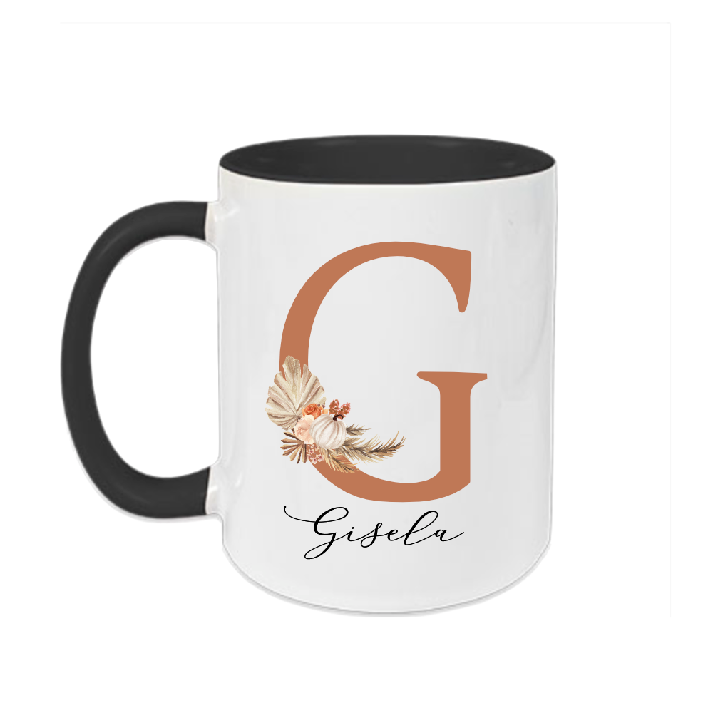 Personalisierte Tasse mit Motiv Herbst.