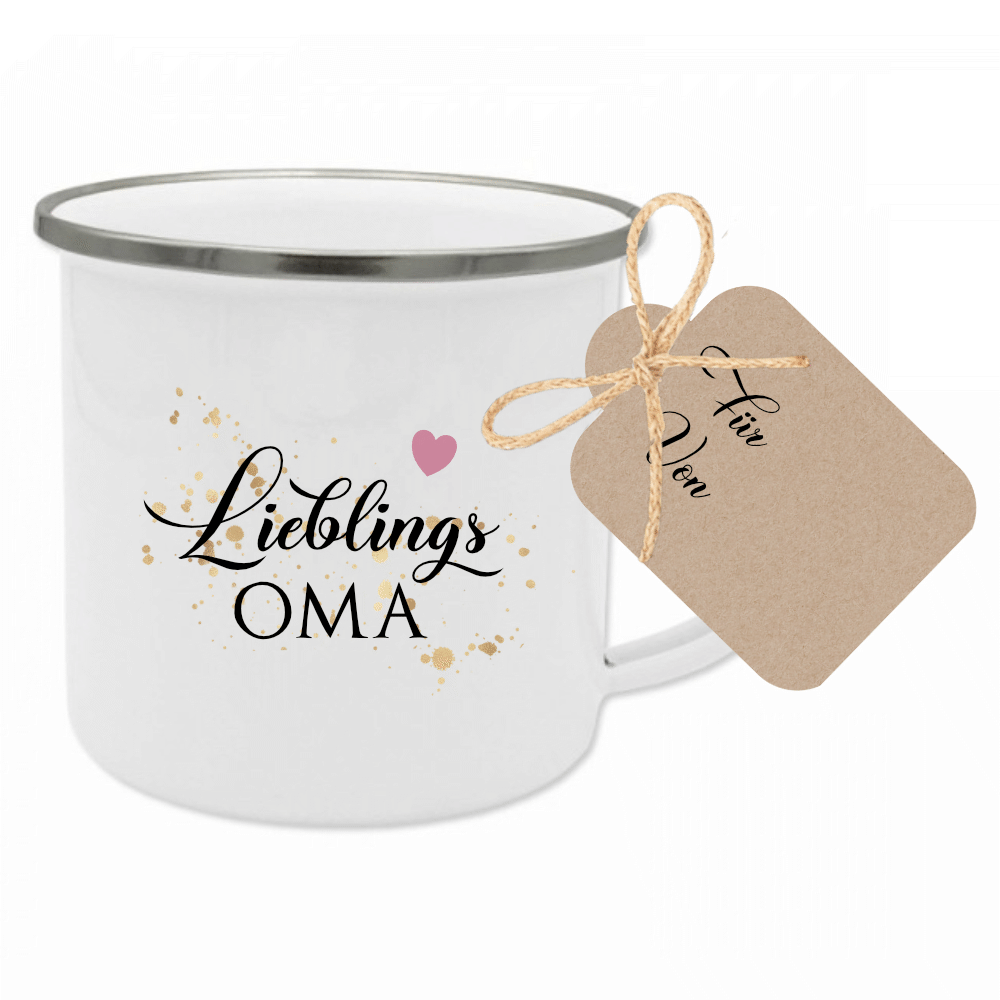 Liebenswerte Geschenkidee für die Ehefrau | Schöne Tasse aus Emaille mit Motiv "Weltbeste Ehefrau" | 12 Motivvarianten zur Auswahl