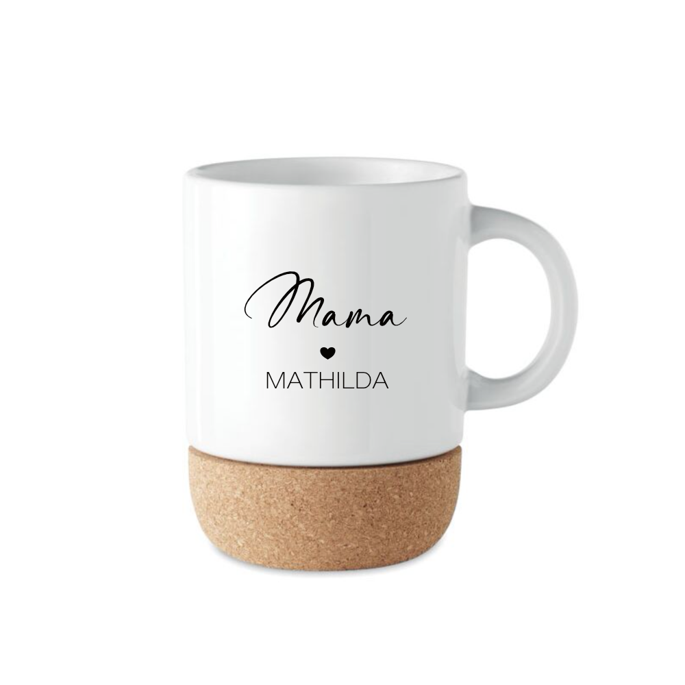 Personalisierte Tasse aus Keramik und Kork für den Opa und die ganze Familie, 7 Varianten zur Auswahl
