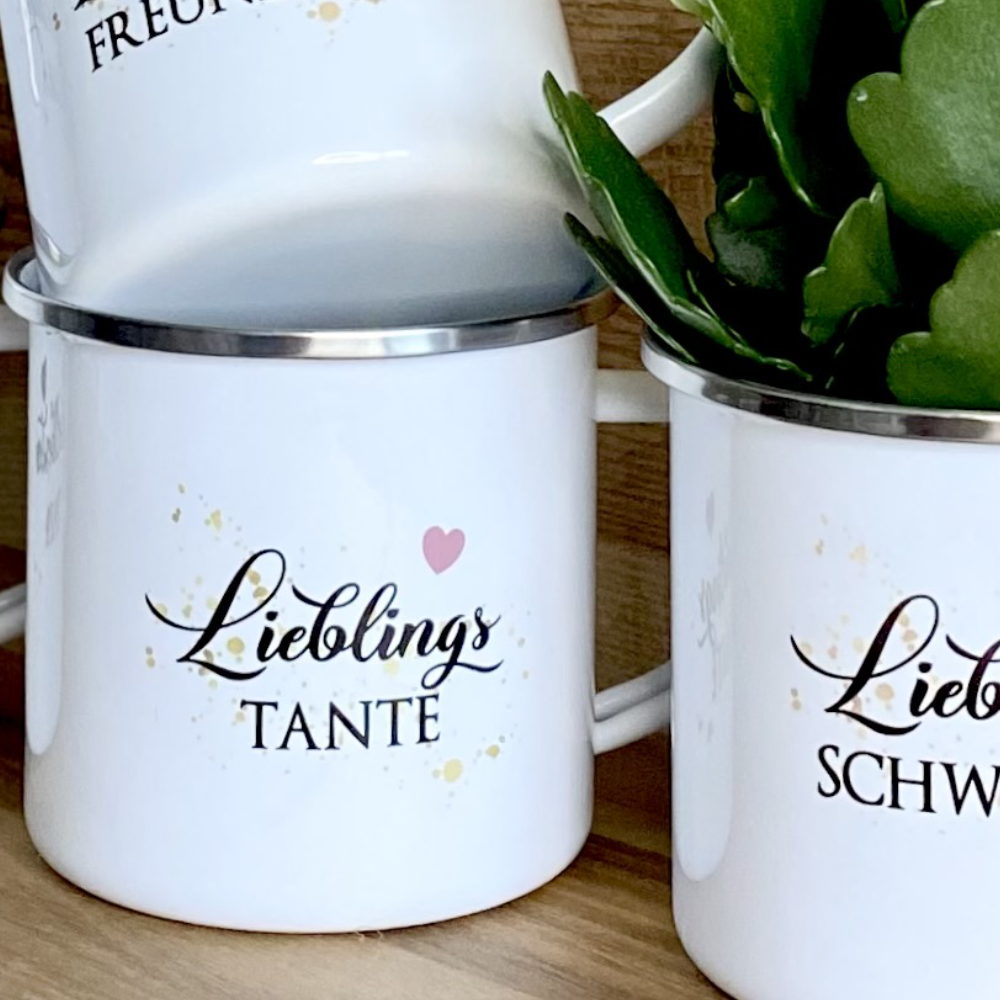 "Weltbester Ehemann" Tasse aus Emaille | Originelle Geschenkidee für Ihn | 12 Motivvarianten zur Auswahl